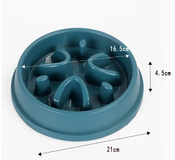 Ciotola slow feeder Veloura vista dall'alto: 21 cm di diametro, 4,5 cm di altezza