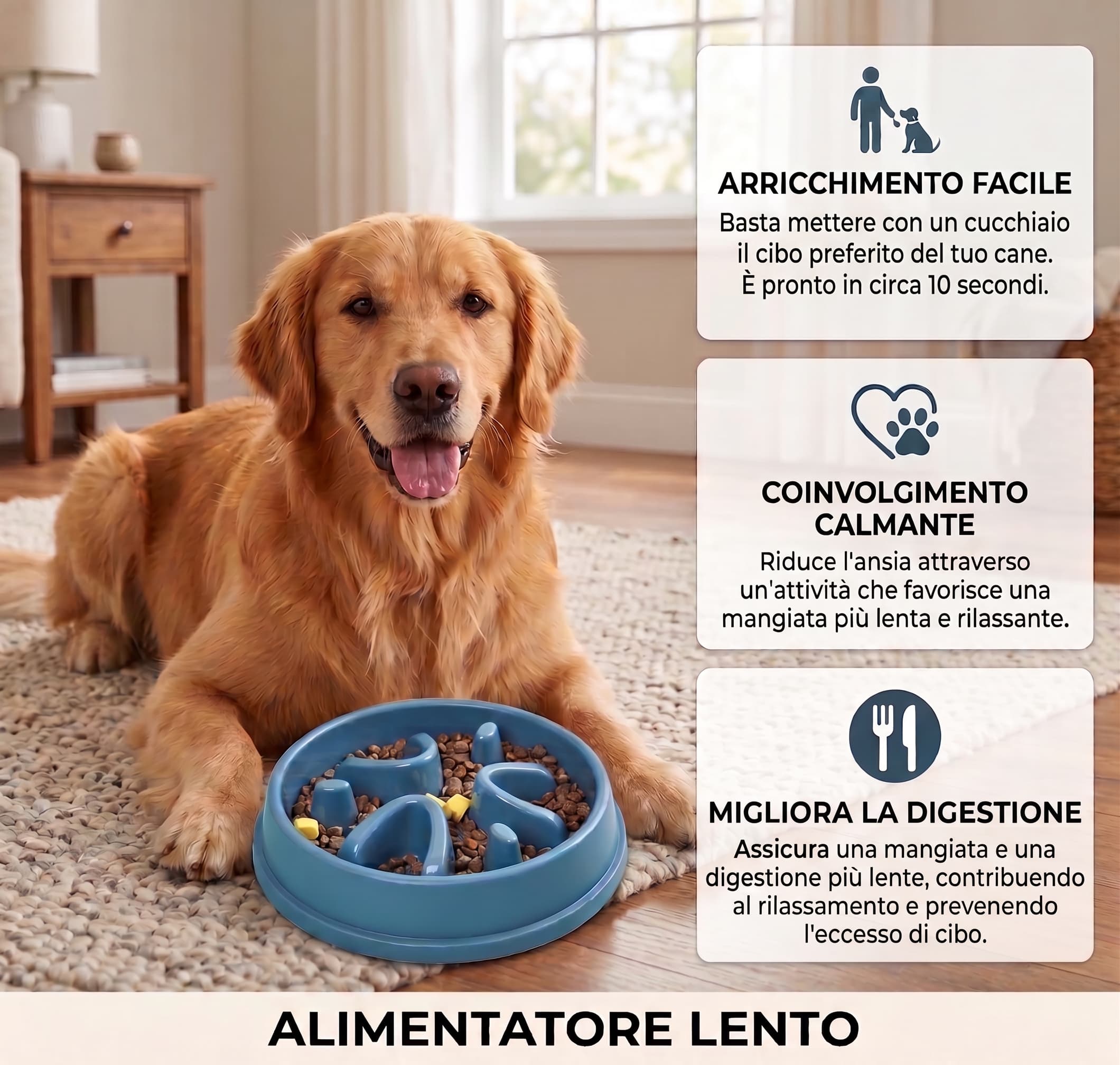 Ciotola Slow Feeder Antingozzamento